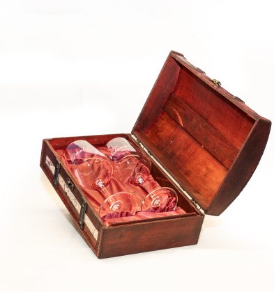 Cofre 2 copas de vino